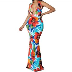 Orange 🍊 Floral Design Dress 👗